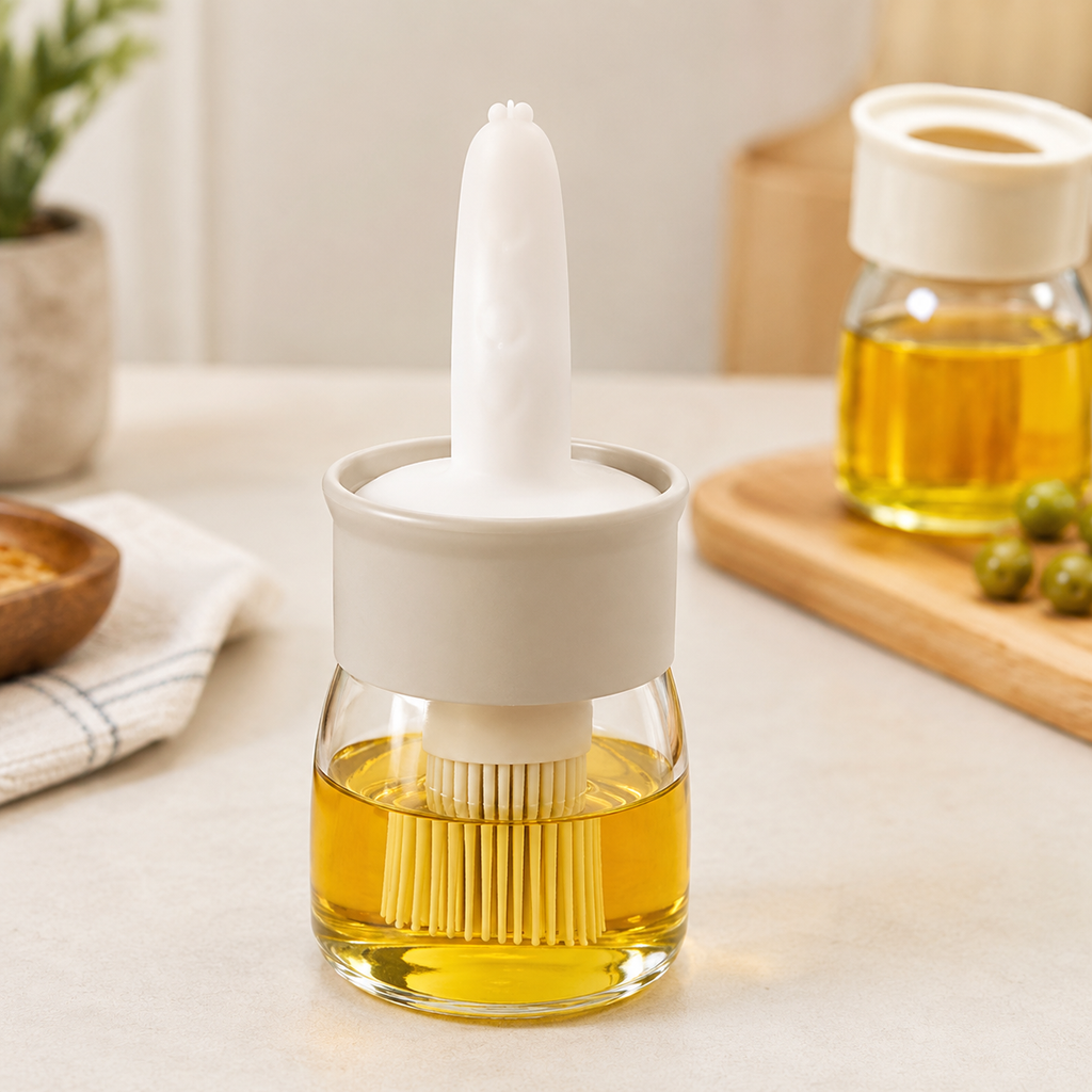 2-in-1 Oil Dispenser Bottle with Silicone Brush